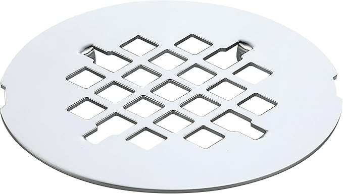 4-1/4 inches Snap-On Round Shower Drain Cover, Stainless Steel (Chrome)