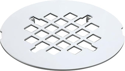 4-1/4 inches Snap-On Round Shower Drain Cover, Stainless Steel (Chrome)