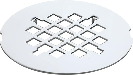 4-1/4 inches Snap-On Round Shower Drain Cover, Stainless Steel (Chrome)