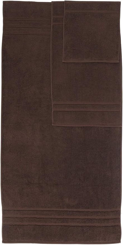 Veteran Textile LLC - 6 Pieces-Turkish Cotton - Luxury Towel Set for Bathroom & Kitchen, 2 Bath Towels, 2 Hand Towels & 2 WashCloths *Valued $79.99* (Dark Chocolate)