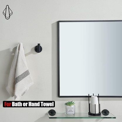 JQK Bathroom Hardware Set, 5-Piece Bath Accessories Set Matte Black Wall Mount Includes 24 in Towel Bar, 9 in HT Bar, TP Holder, Towel Hook x 2, BAS105-PB