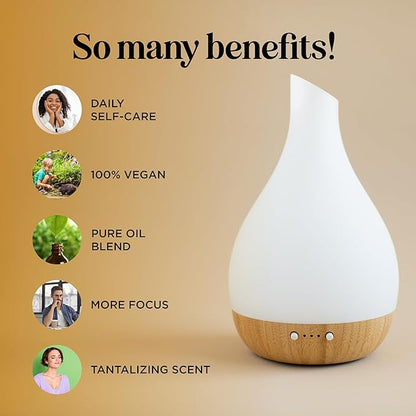Focus Essential Oil Blend for Diffusers - Aromatherapy Essential Oils Blend for Home and Travel Energy Focus and Attention Support with Grapefruit Bergamot Peppermint and Eucalyptus (2 Fl Oz)