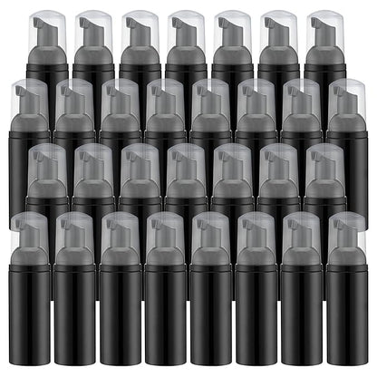 2oz Foam Pump Bottle (30PCS) Empty Travel Foaming Dispenser for Hand Soap, Lash Cleanser, Shampoo (60ml, Black