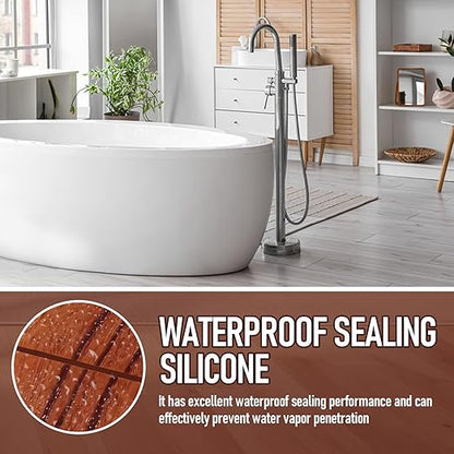 JAOJAO Brown Silicone Caulk, Brown Caulk Water-Resistant Adhesive Perfect Seal for Interior and Exterior Use Reliable and Effective Long-Lasting Protection for Doors Windows Siding Roofing,100g