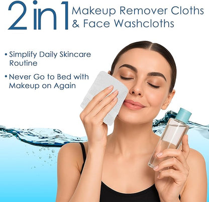 DAN RIVER 12-Pack Premium 100% Cotton White Face Towels – Reusable Face Towel Set, Soft & Absorbent Wash Cloths for Bathroom & Body – Hand and Face Towels, 550 GSM (12x12 in)