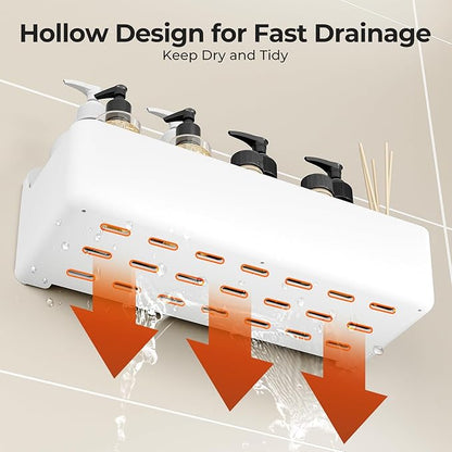 Orimade Shower Caddy 5-Pack, No-Drill Adhesive Shelves for Bathroom, Rustproof ABS Storage Organizer Set, White