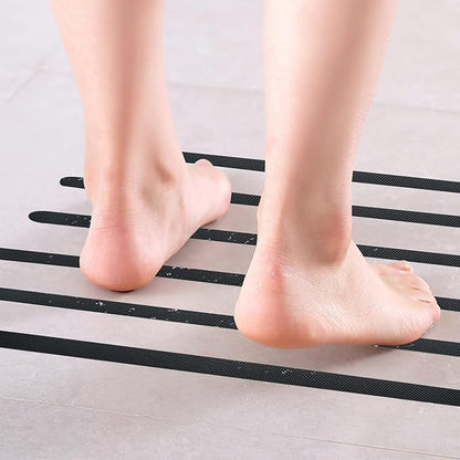 Supkiir Bathtub Non Slip Stickers, 24 PCS Anti Slip Adhesive Shower Treads with Scraper for Bath, Tub, Shower, Pool, Stairs, Ladders, Kitchen, 15’’(Black)