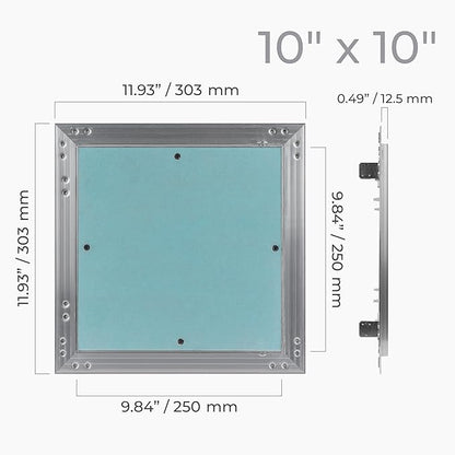 10" x 10" Drywall Access Panel – Waterproof Aluminum Frame Gypsum Hatch – Wall & Ceiling Inspection Door – Easy Install Removable Cover for Plumbing, Electrical, Utility & Ventilation Access
