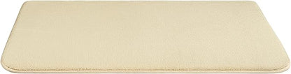 American Soft Linen 21x32 Fluffy Foamed Slip Reducer Bath Rug, Machine Washable Area Bath Mat Rugs for Bathroom, Beige