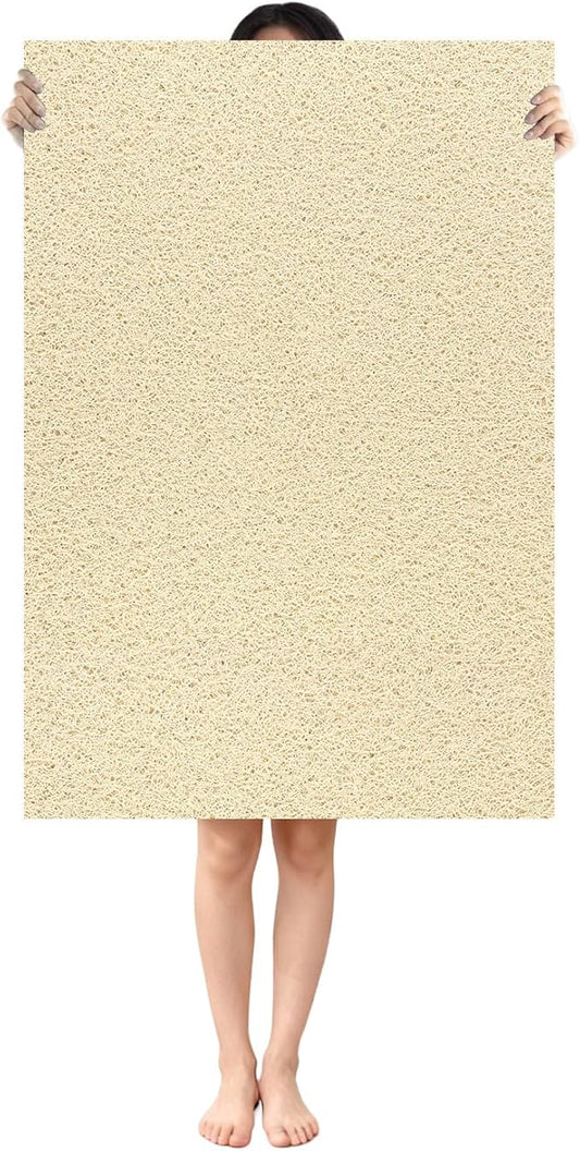 Shower Mat Non Slip: 36 x 24 Inch Extra Large Shower Mats for Inside Shower with Drain Hole - Soft PVC Loofah Anti Slip Shower Stall Mat for Walk-in Shower and Bathroom, Quick Drying