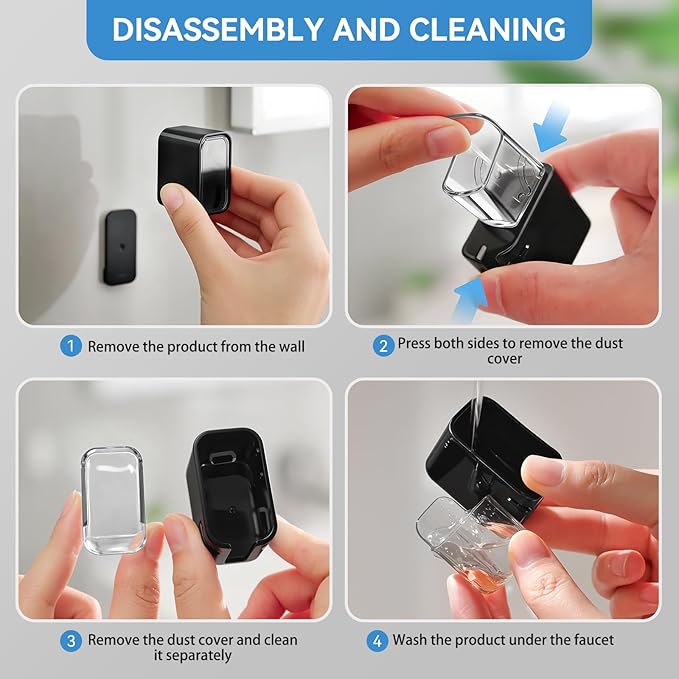 Toothbrush Holders for Bathrooms, 2PCS Innovation Single Slot Toothbrush Holder Wall Mounted with Cover for Shower, Single Toothbrush Dispenser Storage Organizer for Family & Travel