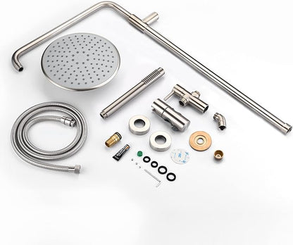 sumerain Brushed Nickel Retrofit Shower Systems with 9 Inch Rain Shower Head