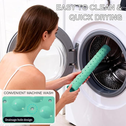 Anti-Slip Bathtub Shower mat, 20.8×20.8（Approximately 53×53cm） inch Soft Oversized Machine Washable Non-Slip Bathtub mat with Drainage Holes, Bathroom Floor Suction Cup.（1-Opaque Mars Green）