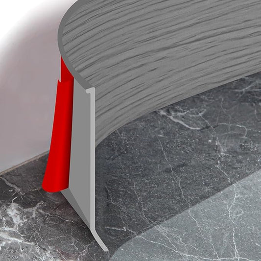 Flexible Baseboard Molding Trim 4 Inch Self-Adhesive Vinyl Wall Base Peel and Stick Cove Base Rubber Wall Baseboard Moulding Trim (60Ft, Light Gray Wood Grain)