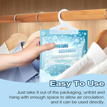 Moisture Absorbers Packets - Hanging Moisture Absorbers Dehumidifier Bags for Closet Bathroom Kitchen, Fragrance Free Humidity Absorber Packs, Removes Moisture & Odors, 5 Pack