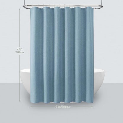 Inhousolu Fabric Shower Curtain Waffle Weave, 230 GSM Heavy Duty, Weighted Hem, 14 Metal Hooks, Water Repellent, Machine Washable, Hotel Spa Luxury Bath Curtain Set, 72 x 72 Inch, Teal