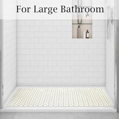 Extra Large Shower Mat Non Slip,47 * 31 Inch Bath Mat for Shower with Big Suction Cups,Oversized TPE Shower Mats for Inside Outside Shower,Perfect for Elderly
