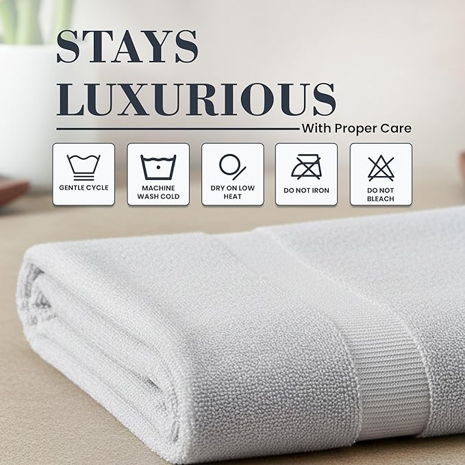 500 GSM 100% Cotton White 3-Pcs Bath Towel Set | Ultra Soft Highly Absorbent Bathroom Towels | Quick Dry Long Lasting Hotel Spa Quality for Home & Gym