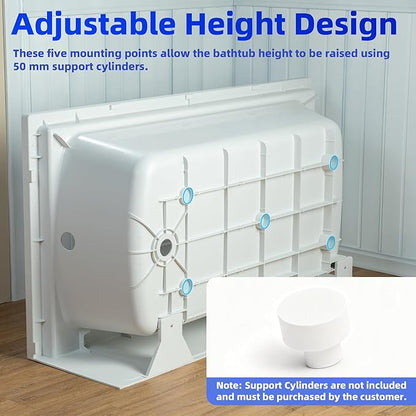 WOODBRIDGE 60” x 32” Alcove Soaking Bathtub in white with Left-Hand Drain Hole