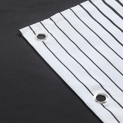 Black Shower Curtain 78 Inches Long, Modern Black and White Gradient Horizontal Stripe Waterproof Polyester Shower Curtains for Bathroom, 72x78 Inches