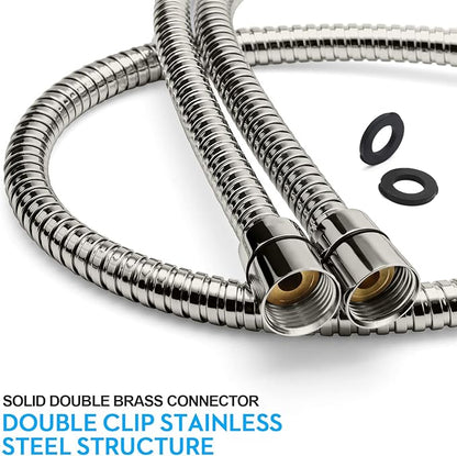 Shower Hose, 79 Inches Extra Long Stainless Steel Handheld Shower Head Hose with Brass Insert and Nut - Durable and Flexible(Brushed Nickel)