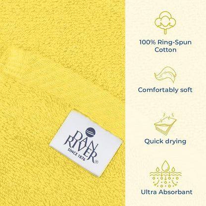 DAN RIVER Pack of 1 Bath Sheet 40x80 Inches, Large Bath Towels Oversized for Adults, Soft and Absorbent Hotel Towels - Yellow