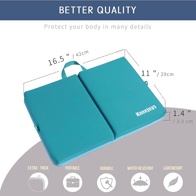 Kneeling Pad for Women & Men - Bath & Garden Kneeler, Knee Cushion for Baby Bathing & Yoga (Turquoise Blue)