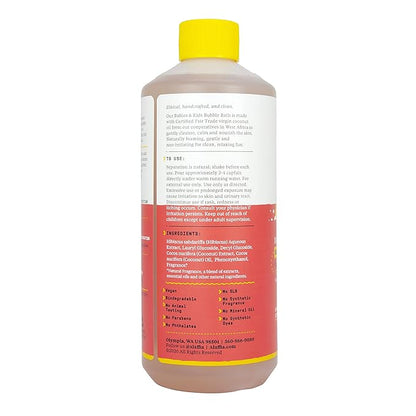 Alaffia Babies and Kids Bubble Bath, Gentle Bath Essentials for Delicate Skin, Plant-Based Formula That is Paraben & Sulfate-Free, Vegan, Calming with Long-Lasting Bubbles, Coconut Strawberry 16 Fl Oz