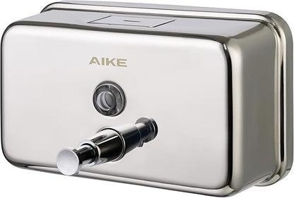 AIKE AK1005 Commercial Soap Dispenser – 37oz Capacity, Polished Stainless Steel Surface Mount
