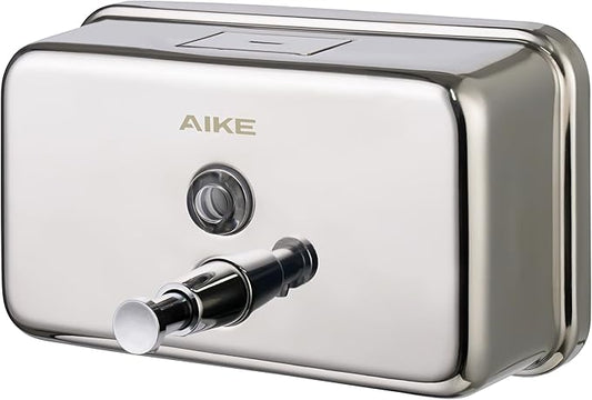 AIKE AK1005 Commercial Soap Dispenser – 37oz Capacity, Polished Stainless Steel Surface Mount