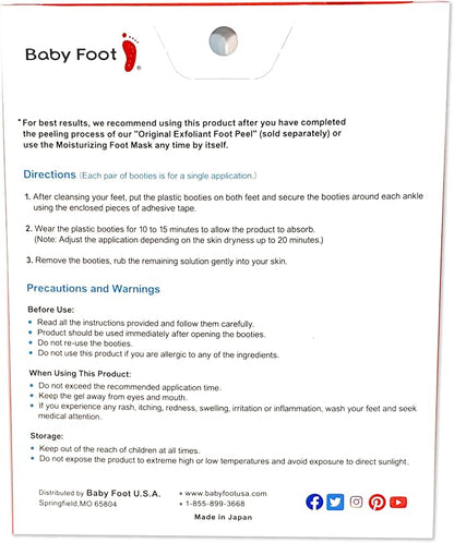Baby Foot Unscented Non-Peel Moisturing Mask – Hydrate and Refesh in 15-Minute - No Pain Feet Treatment - For Men and Women - Smooth and rich moisturizer for Baby Soft Feet