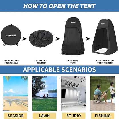 AKOZLIN Portable Pop Up Shower Tent Instant Privacy Dressing Changing Tent Outdoor Shower Room Camp Toilet Tent