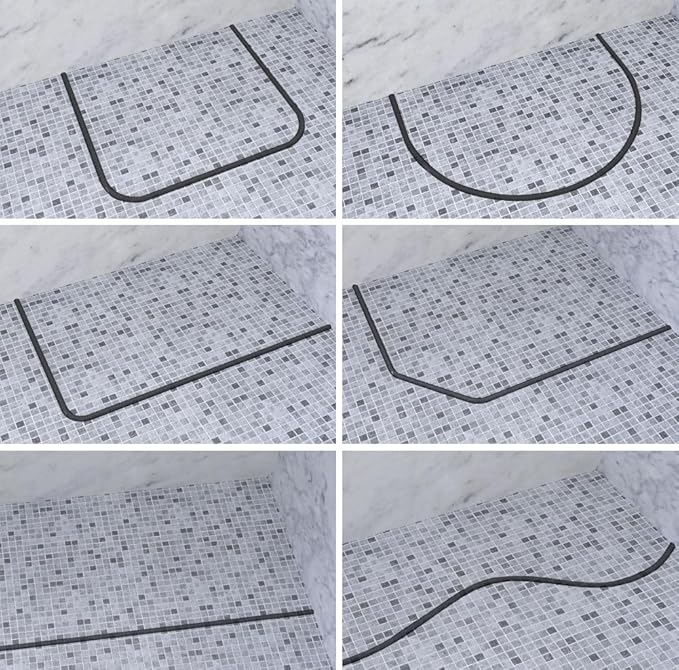 Duzzy 75 Inch Collapsible Shower Water Dam, Shower Threshold Water Stopper Barrier and Retention System and Keeps Water Inside Threshold Dry and Wet Separation, Suitable for Bathroom & Kitchen