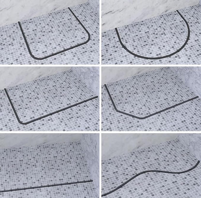 Duzzy 75 Inch Collapsible Shower Water Dam, Shower Threshold Water Stopper Barrier and Retention System and Keeps Water Inside Threshold Dry and Wet Separation, Suitable for Bathroom & Kitchen
