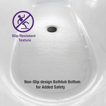 WOODBRIDGE 59" Acrylic Freestanding Bathtub Contemporary Soaking Tub, White Acrylic (Oil Rubbed Bronze Drain/Overflow),B0014 ORB Drain &O