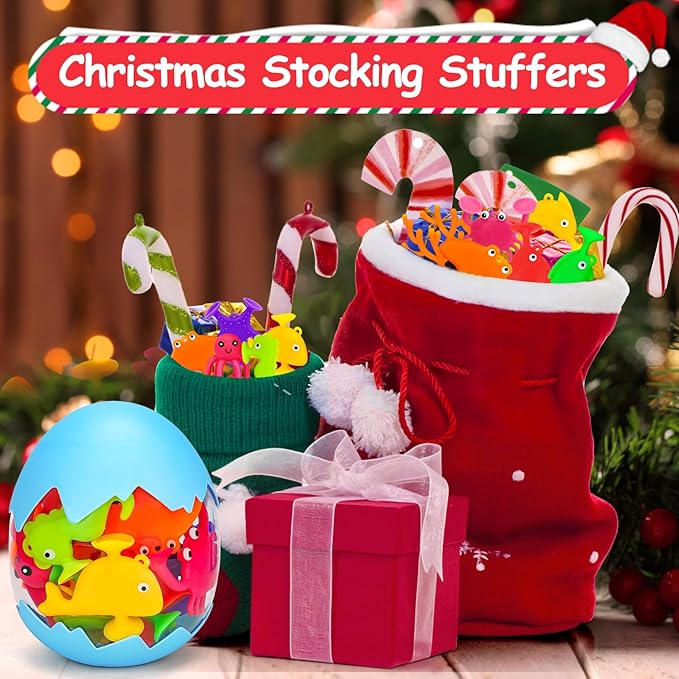 Toddler Suction Cup Bath Toys, Ocean Animal Bath Toys for Kids Ages 1-3 3-5 4-8 Mold Free Bathtub Window Building Toys Christmas Stocking Stuffers for 2 3 4 5 Year Old Boys Girls Birthday Gifts