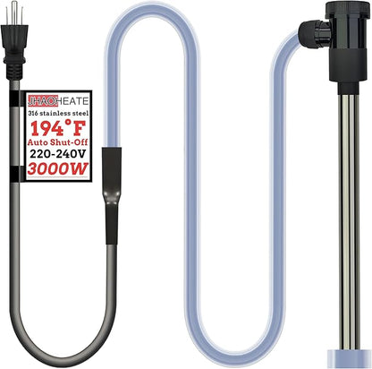 3000W 240V Above-Ground Pool Immersion Water Heater with Wifi Timer & Temp Control – Portable Submersible Heater for Bathtub, Baptismal Pool, Baptistry, Spa, Inflatable Pool & Hot Tub