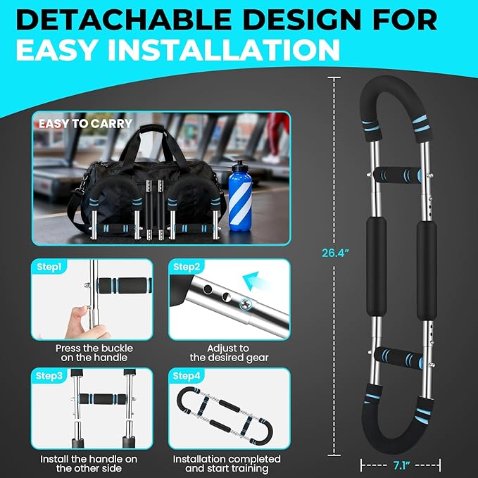 Twister Arm Trainer — Chest Workout Equipment for Men & Women Detachable Adjustable Chest Exerciser Forearm Strengthener with Carry Bag Thickened Foam for Enhancing Upper Body Muscle Home Fitness