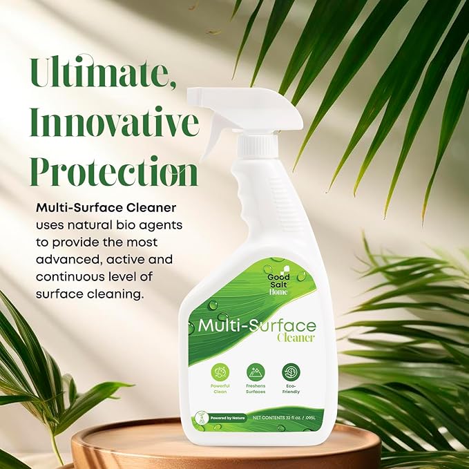 Good Salt Home Multi-Surface Cleaner Spray, Probiotic All Purpose Cleaner, Made in the USA, 32 Ounce Bottle, 2-Pack