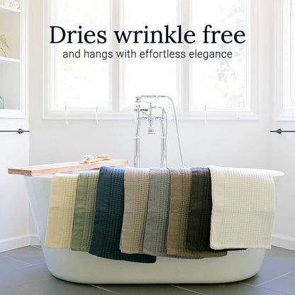 GILDEN TREE Waffle Bath Sheet Quick Dry Towel, Thin Luxury Bath Towels, Bath Sheets 40x80 Large Bath Towels, Modern Style (Cream)
