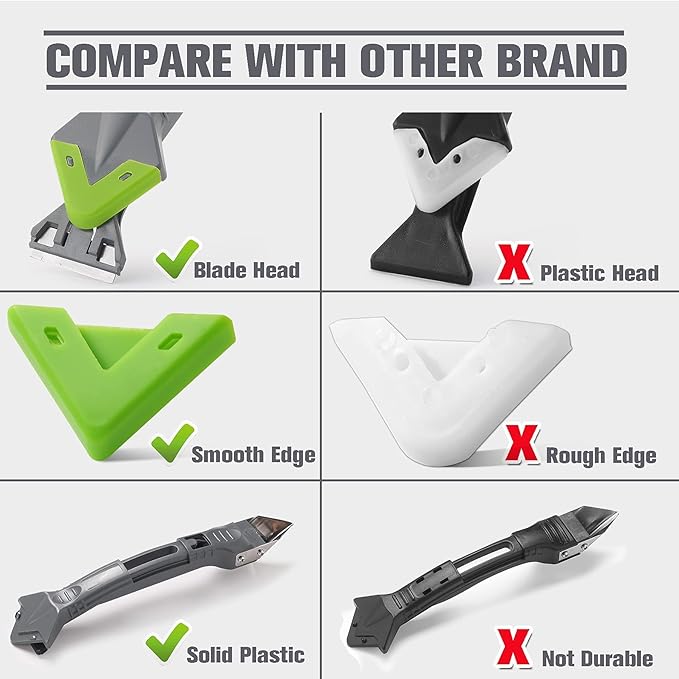 9 in 1caulk smoothingand Grouting Tool, silicone remover，Sealant Trimming and Removal Tool with Grout Squeegee for Bathrooms, Windows, Doors, Kitche