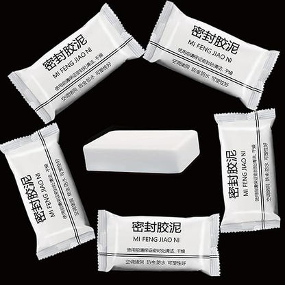 5-Pack White Seal Putty Waterproof Duct Seal Repair Sealing Clay, Quick Mending Mud for Drain Connection,Air Conditioning Hole, Wall Hole