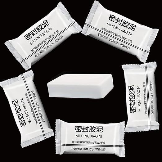5-Pack White Seal Putty Waterproof Duct Seal Repair Sealing Clay, Quick Mending Mud for Drain Connection,Air Conditioning Hole, Wall Hole
