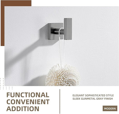 Angle Simple Square Towel Hook, SUS304 Stainless Steel Robe Coat Hook for Bathroom, Hand Towel Holder, Gunmetal Gray
