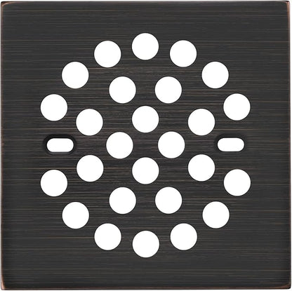 RRAJJ Square Improve 4-1/4 Inch(108mm*108mm) Screw-in Shower Floor Drain Grate Strainer (Oil Rubbed Bronze)