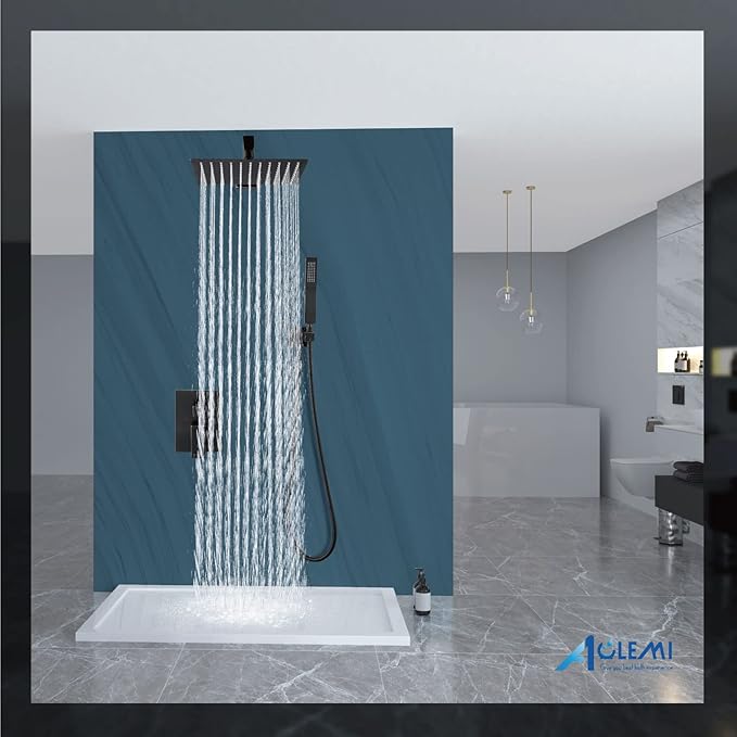 Aolemi Shower Faucet Set Rain Shower System with Handheld Spray Bathroom Shower Combo Rough-in Valve and Shower Trim Kit Included Oil Rubbed Bronze 10 Inch Wall Mount Shower Head