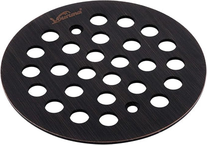 4-1/4Inch Screw-in Shower Strainer Drain Cover Replacement Floor Strainer Floor Drain (Oil Rubbed Bronze)