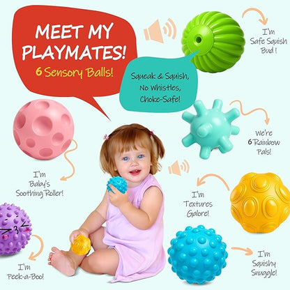Multicolored Soft Balls for Babies – Textured Montessori Toys for Infant Development