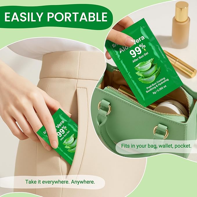 Erinde 30 Pack Aloe Vera Gel for Face, Hair & Body, 99% Pure Aloe Vera Gel for Sunburn Relief, After Sun Skin Care Relief, Skin Care Bulk Soothing Hydrating Aloe Gel for All Skin Types