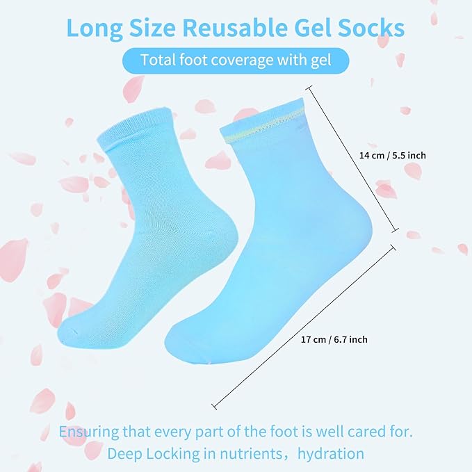 Gel Socks for Dry Cracked Feet Women,Foot Moisturizing Socks,Gel Socks Spa Socks,Cotton Socks for Moisturizing Feet Overnight